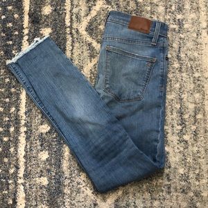 Madewell 9” high rise distressed skinny jeans